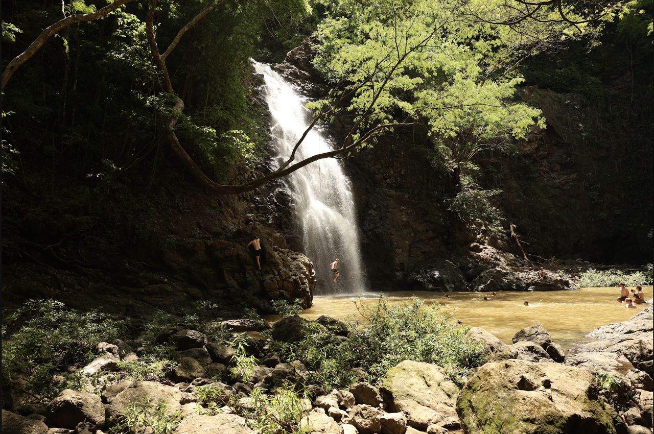 A waterfall in the forest near Taru